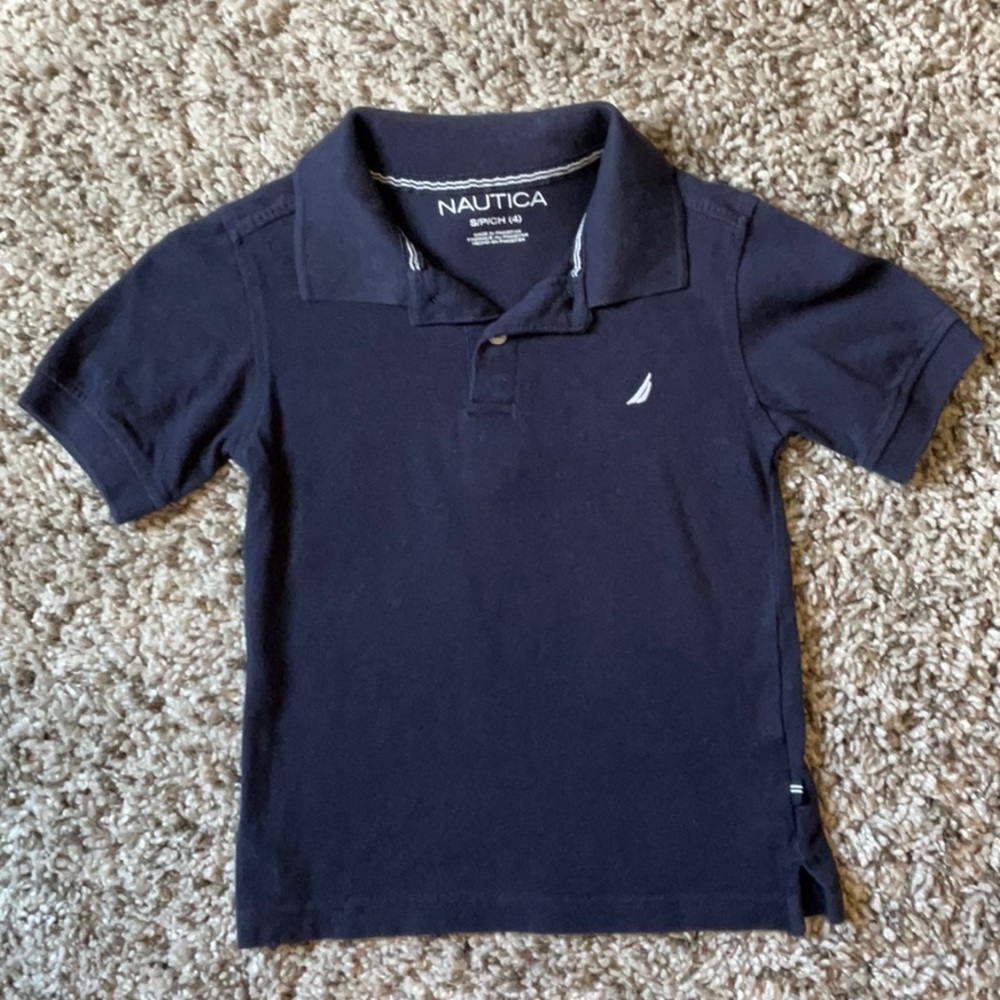Boys Size 4 Nav Nautica Polo